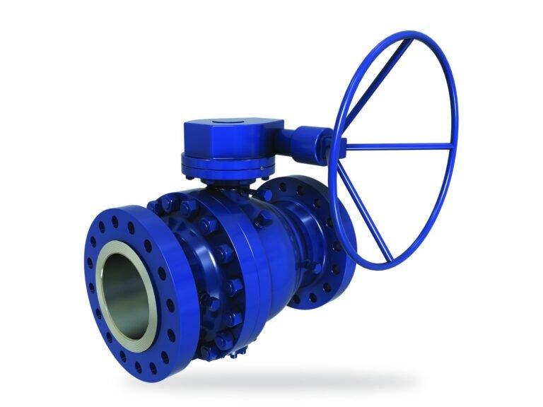 Trunnion mounted ball valve with gear operator